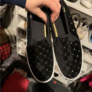 Keds Kate Spade Black Quilted Slip-On Sneakers